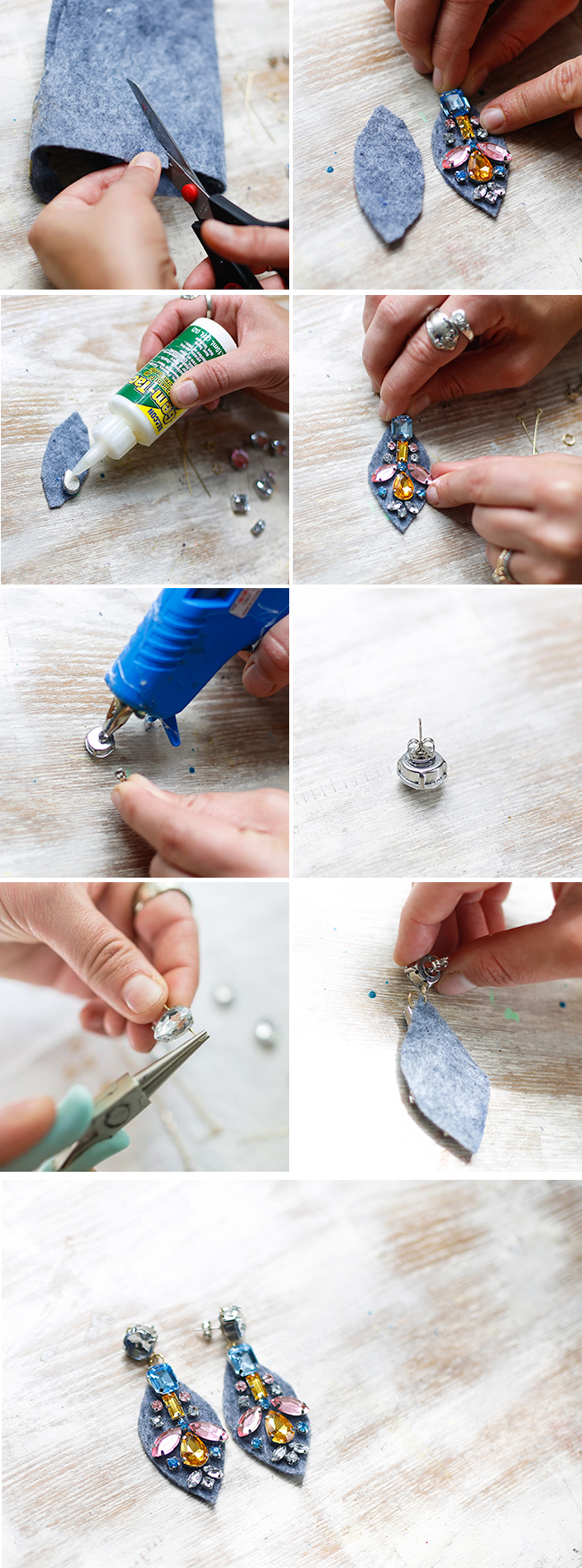 DIY J Crew Jeweled Earrings