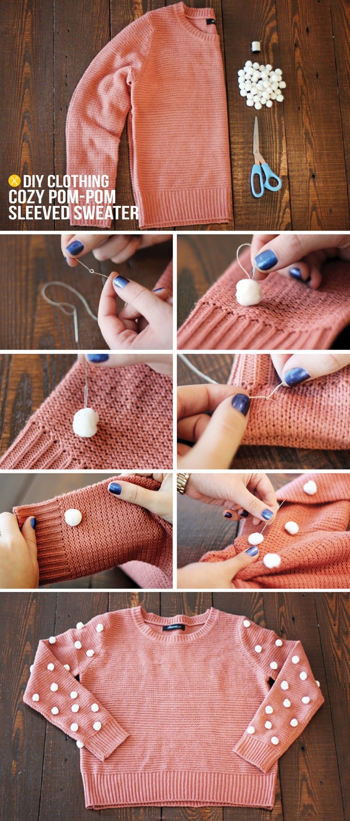 DIY Pom Pom Sweater