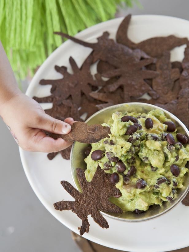 Creepy crawly chips and swampy guacamole