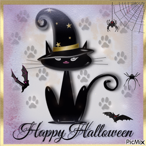 Happy Halloween Black Cat Gif Pictures, Photos, and Images for Facebook