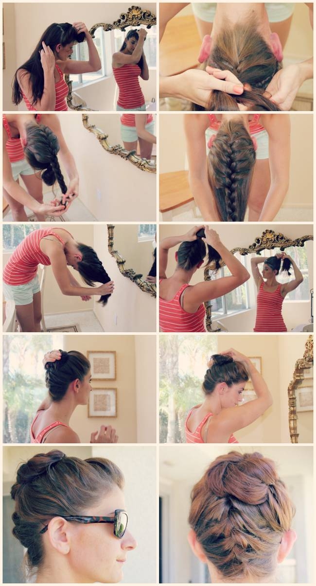 DIY Braided Top Knot Bun