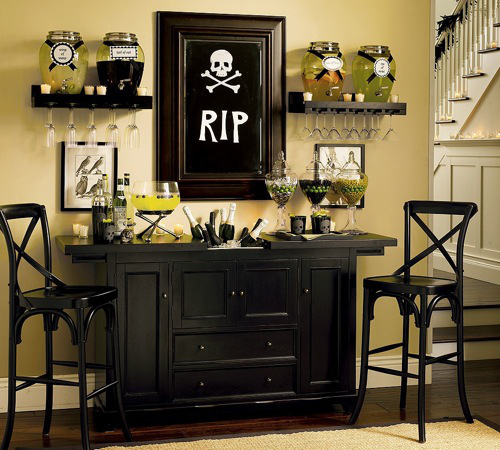 Halloween Bar Area for Entertaining