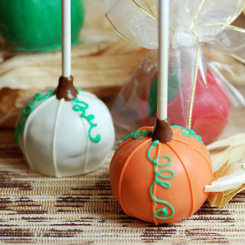 Pumpkin brownie pops
