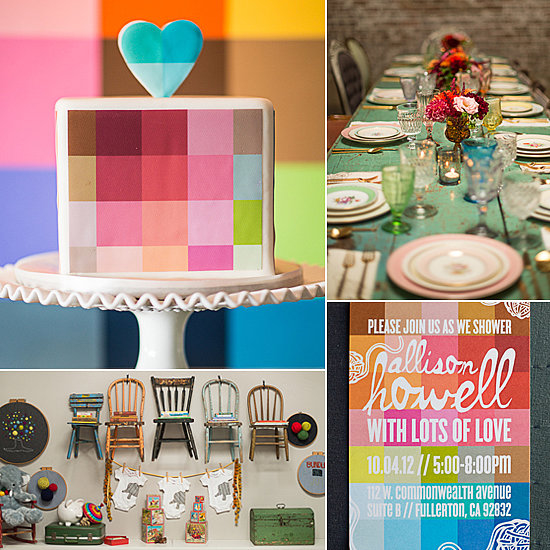 Vintage cool color filled baby shower