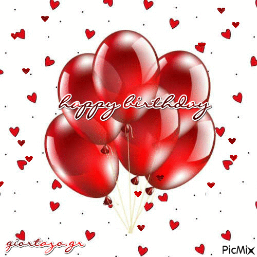 Hearts And Balloon Happy Birthday Gif Pictures, Photos, and Images
