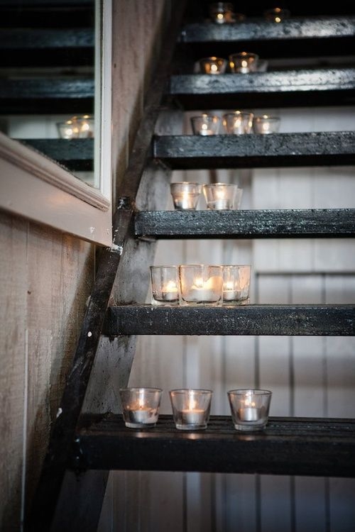 Candles on stairs Candles on stairs