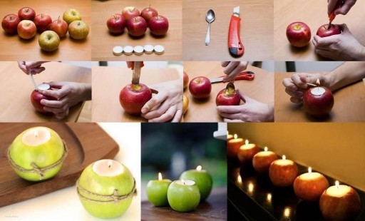 DIY Apple Candles