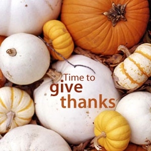 Time to give thanks...