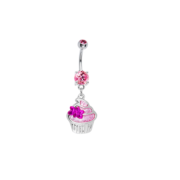 Pink Cupcake Belly Ring 