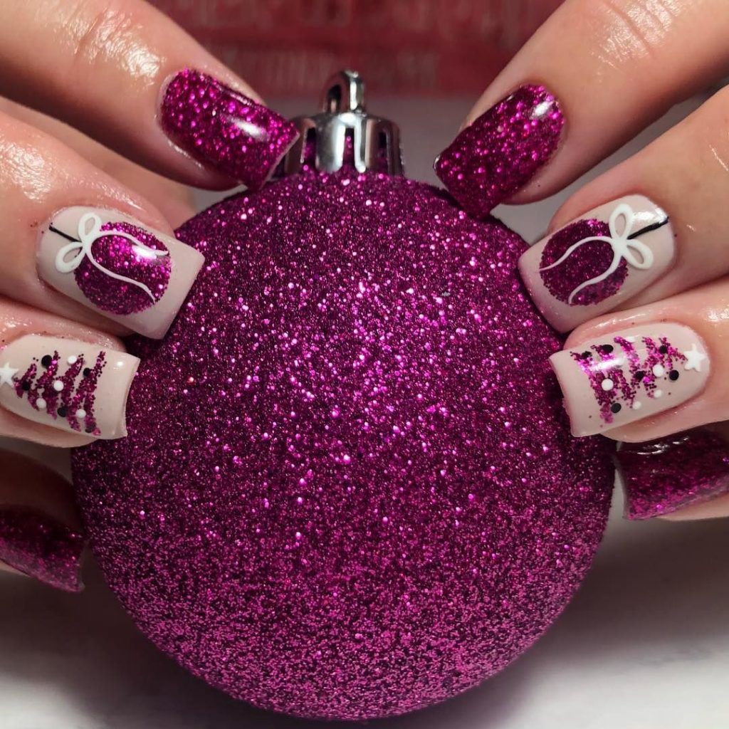 Glittered Ornament Nail Art Pictures, Photos, and Images for Facebook