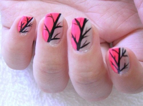 Pink tree nails Pink tree nails