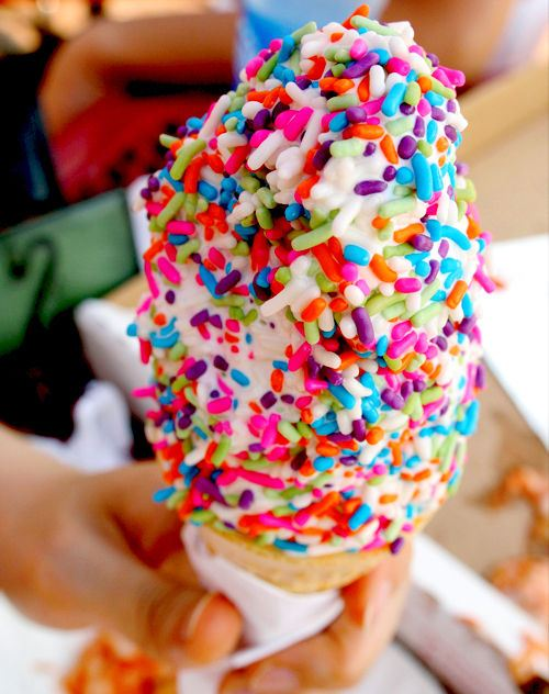 Ice cream cone with sprinkles