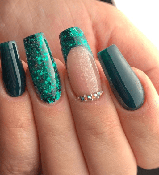 Emerald Green Glitter Nails Pictures, Photos, and Images for Facebook, Tumblr, Pinterest, and