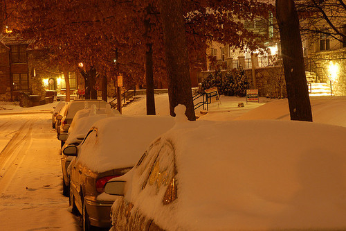 Cars under snow