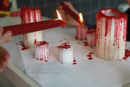 Bloody wax candles