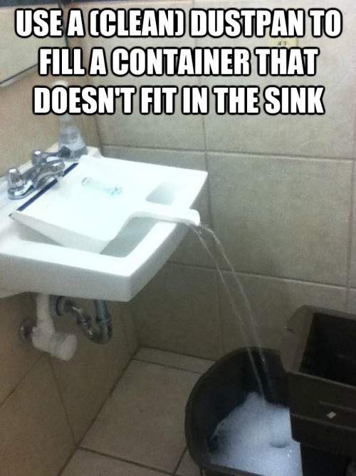 Use a dustpain to fill a container