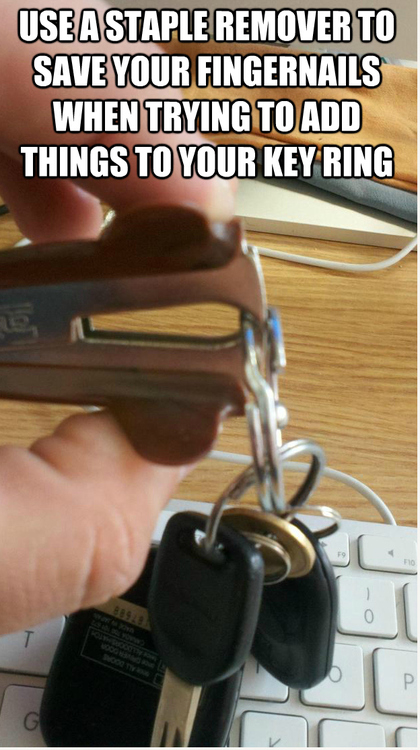 Use a staple remover to save your fingernails