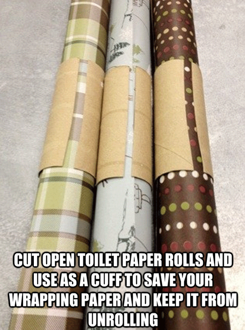Save wrapping paper and keep it from unrolling