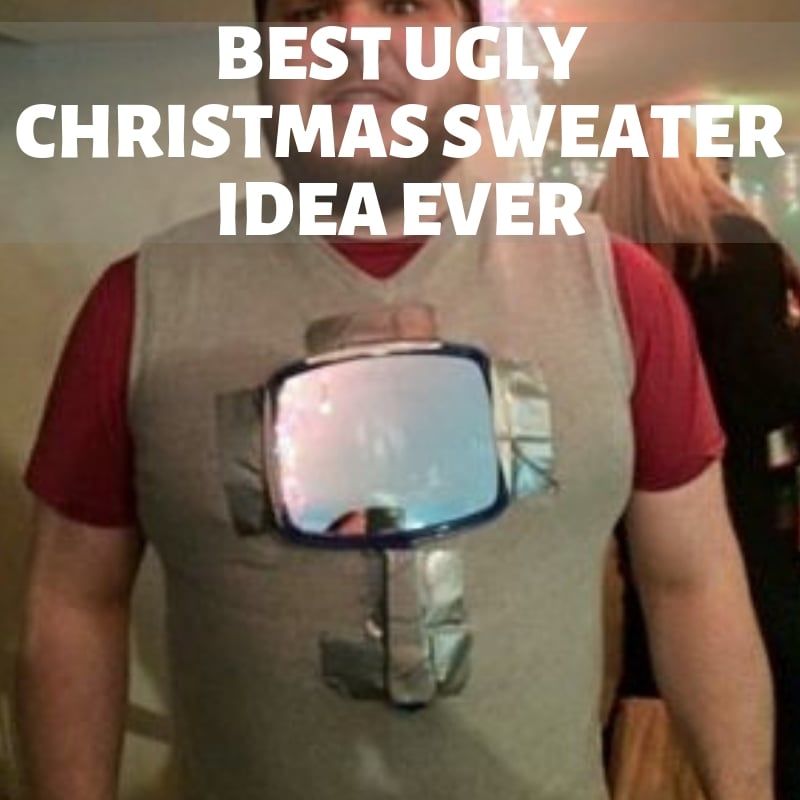 Ugly christmas sweater mirror