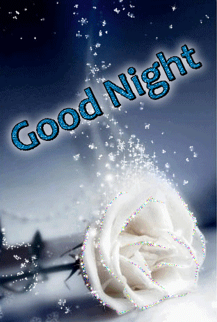 Sparkly White Rose - Good Night Gif Pictures, Photos, and Images for