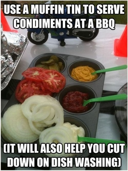 Muffin tin to serve condiments Muffin tin to serve condiments