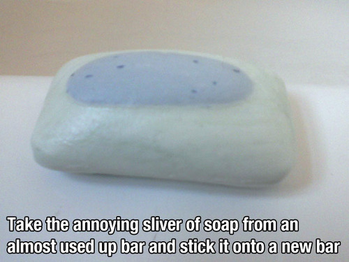 Annoying sliver of soap on top of soap