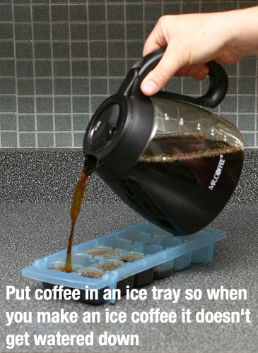 Put coffee in an ice tray