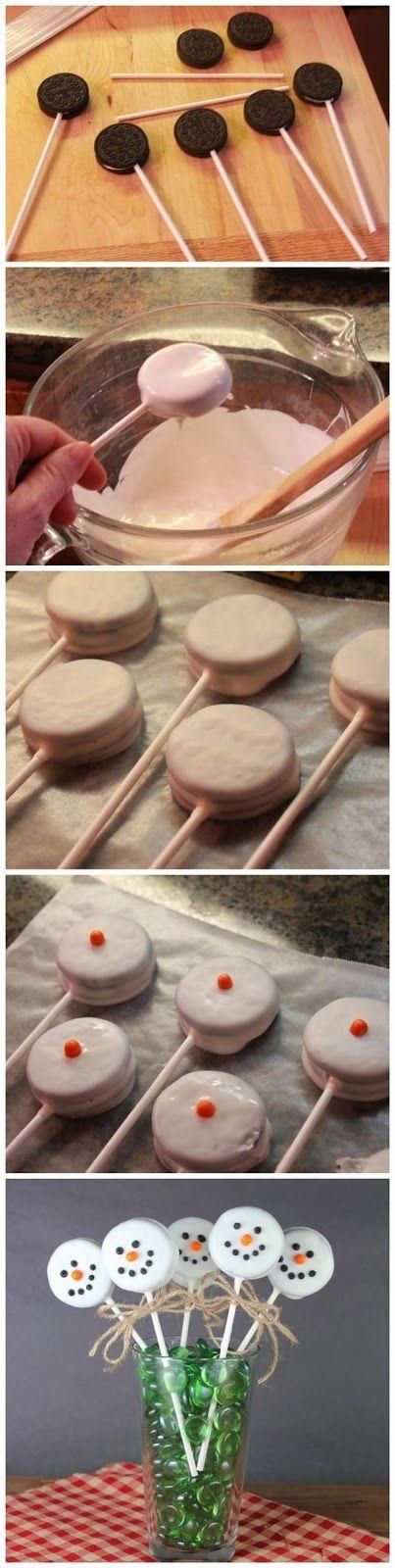 White Chocolate Oreo Snowmen White Chocolate Oreo Snowmen