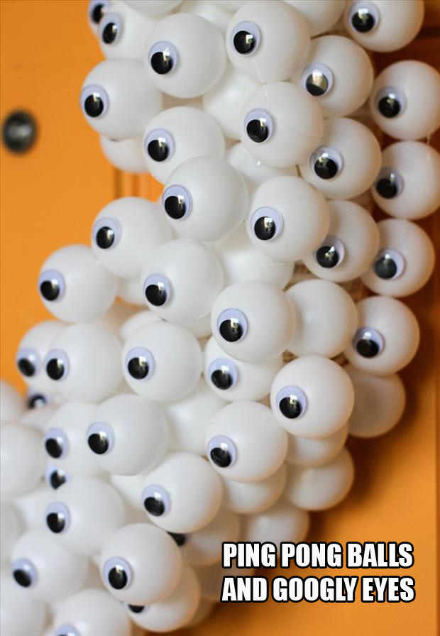 Ping pong balls and googly eyes