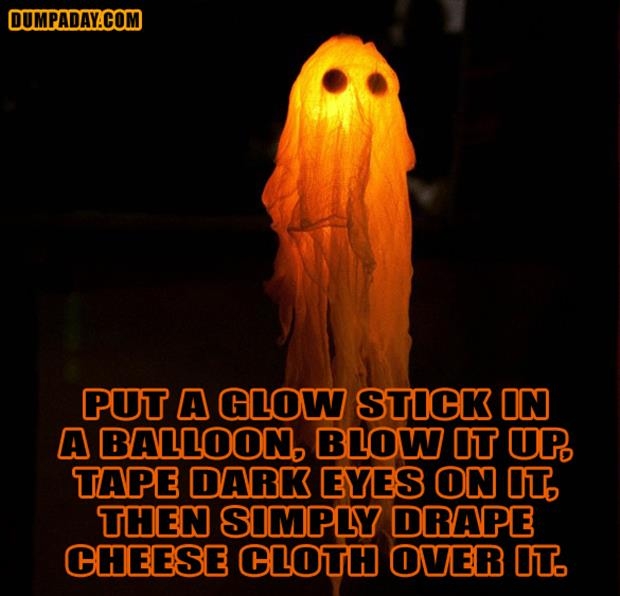 Glow stick in a balloon for ghost Glow stick in a balloon for ghost