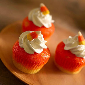 Candy corn cupcakes