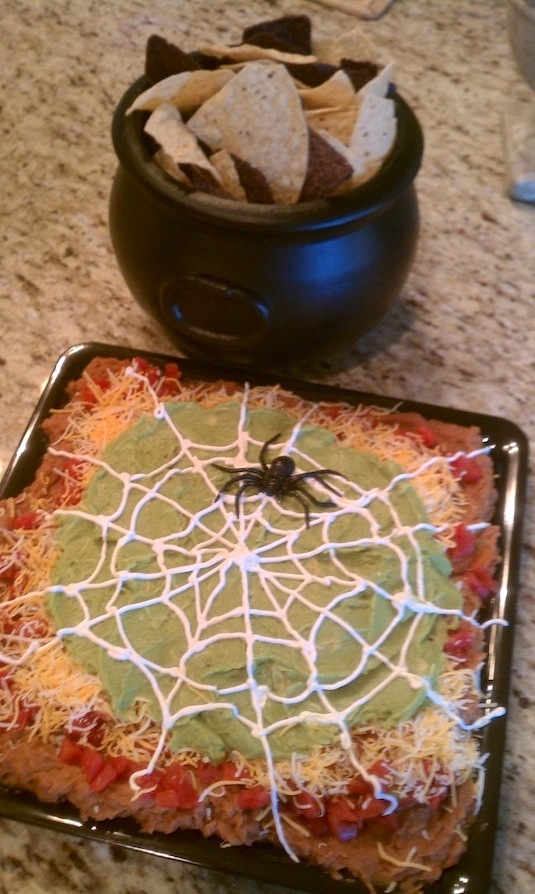 Spiderweb nacho spread Spiderweb nacho spread