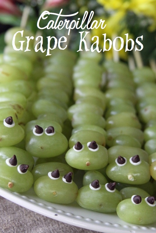 Caterpillar grape kabobs