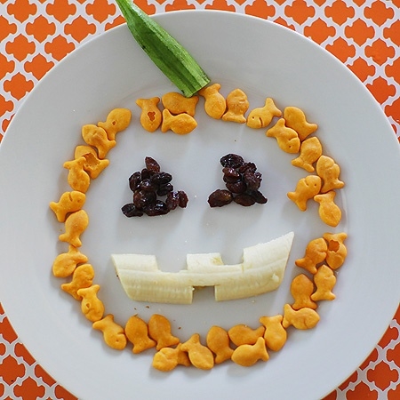 Jack o lantern snack plate