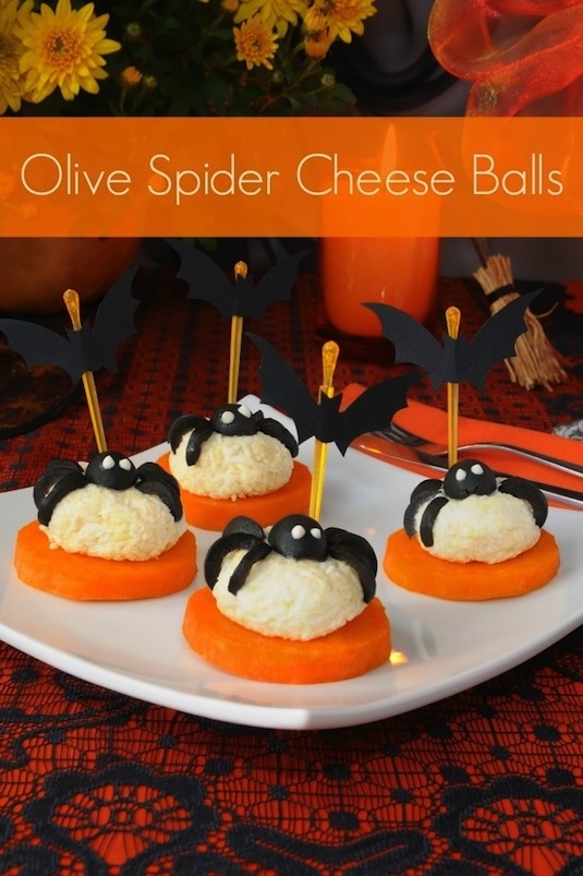 Olive spider cheese balls