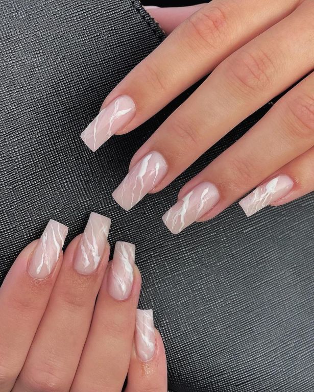 White - Pink Marble Nails Pictures, Photos, and Images for Facebook, Tumblr, Pinterest, and Twitter