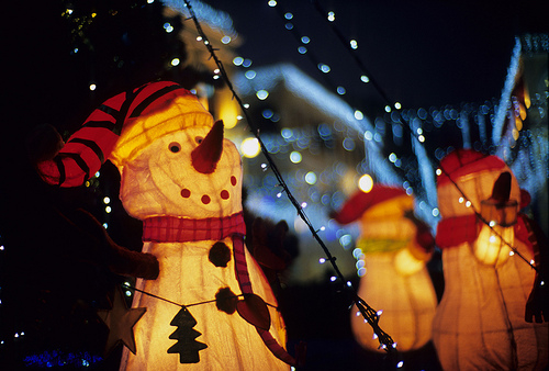 Illuminated snow man