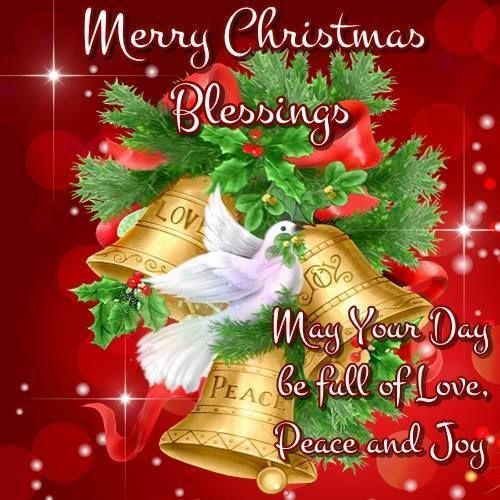 Love, Peace, Joy Bells - Merry Christmas Blessings Pictures, Photos, and Images for Facebook 