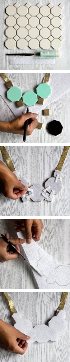 DIY Geometric Tile Gem Necklace DIY Geometric Tile Gem Necklace