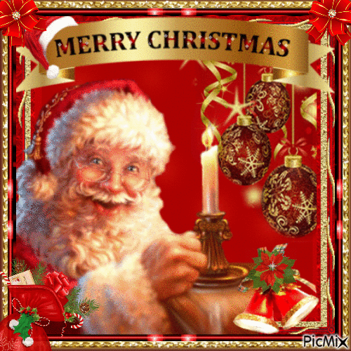 Santa Holding Candle Merry Christmas Gif Pictures, Photos, and Images