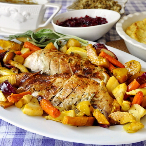 Lemon sage butter roasted turkey Lemon sage butter roasted turkey