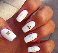 White chanel nails