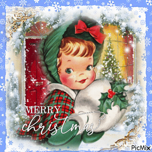 Little Vintage Christmas Girl Merry Christmas Pictures, Photos, and