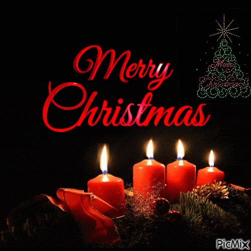 Burning Candles Merry Christmas Gif 2022 Pictures, Photos, and Images