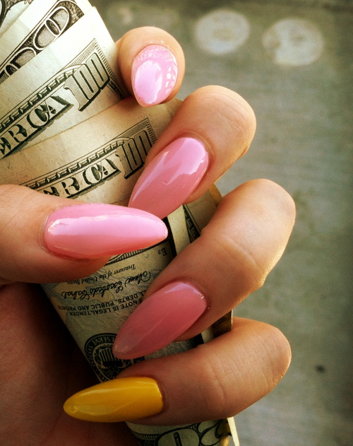 Pink stiletto nails