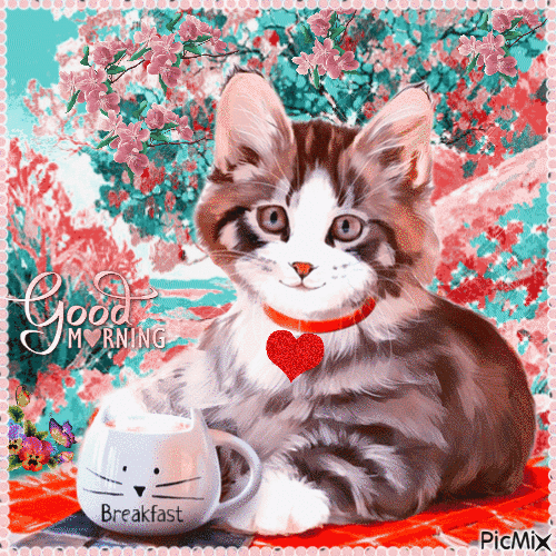 Joyful Cat Good Morning Gif Pictures, Photos, and Images for Facebook
