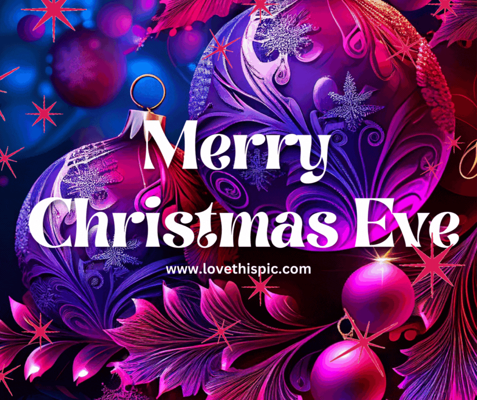 Purple And Blue Bauble Merry Christmas Eve Pictures, Photos, and