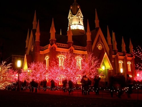 Christmas Light Display at a Mormon Temple