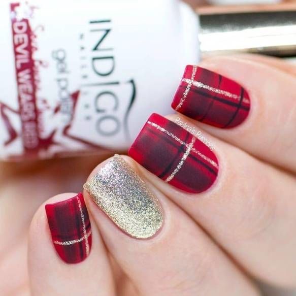 Best Red Plaid Christmas Nails Pictures, Photos, and Images for Facebook, Tumblr, Pinterest, and
