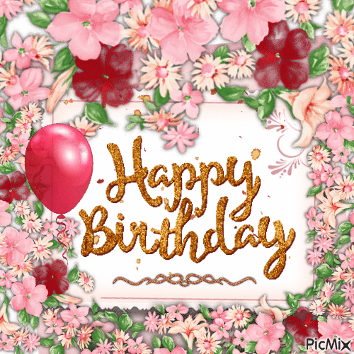 Floral Frame Happy Birthday Gif Pictures, Photos, and Images for